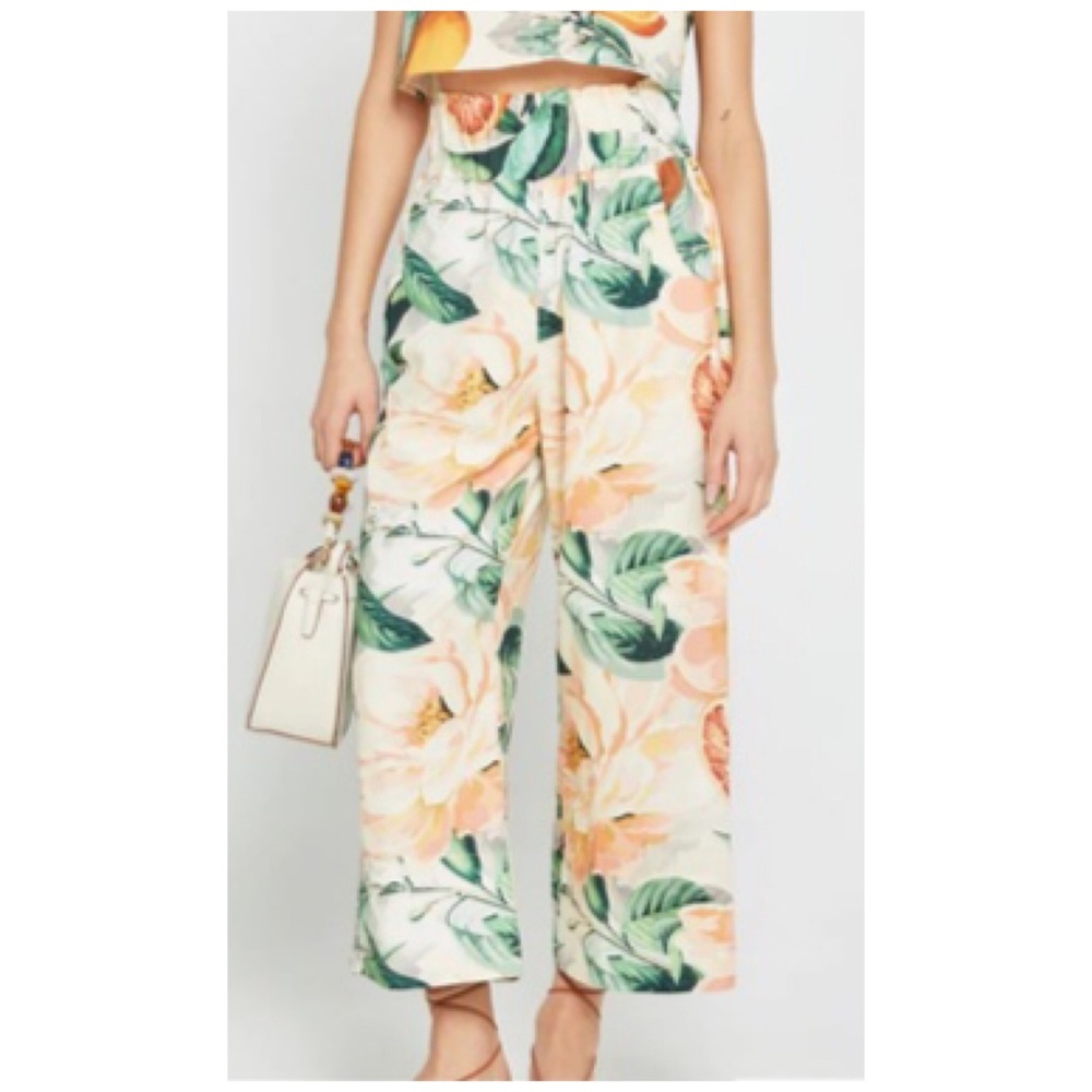 Kourt Floral Cotton Wide Leg Pant